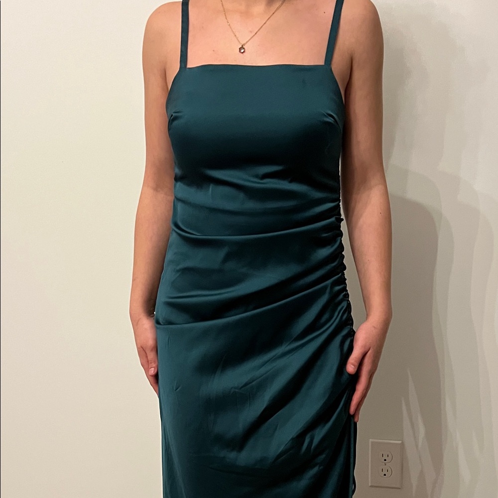 Lulu's Deep Teal Midi Dress